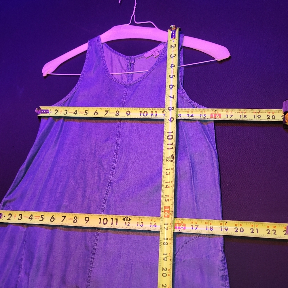 Dalia Women's Blue 100% Tencel Sleeveless Round Neck Knee Length Dress Size XS - Picture 12 of 12